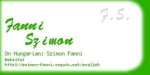 fanni szimon business card